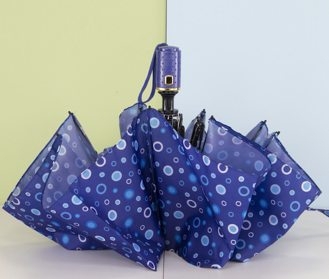 parapluie femme 3 plis manche métallique avec impression numérique