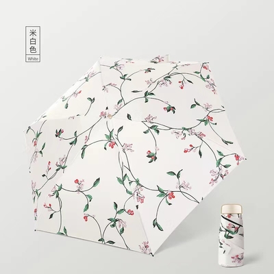 Parapluie Super Mini 19 pouces 5 plis Ultralow Light Sunblock UV Pocket Mini Umbrella
