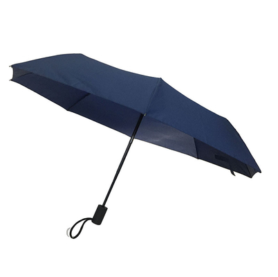 Nervures ouvertes-fermées automatiques de fibre de verre de cadre en métal de parapluie protégeant du vent de voyage de pongé de RPET