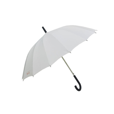 Parapluie de parapluie de 16 nervures long de bâton blanc ouvert automatique de couleur