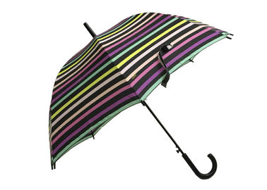 Poignée ouverte d'entreprise de preuve de pluie de parapluie de bâton d'automobile rayée colorée pour la femelle