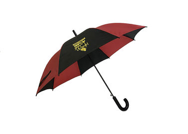La publicité du noir en plastique de poignée de bâton d'automobile de crochet en J ouvert de parapluie avec le rouge
