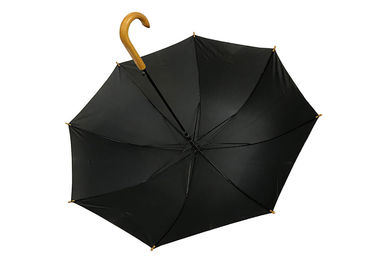 Poignée en bois d'automobile de bâton de forme ouverte droite du parapluie J pour des femmes des hommes 23&quot;
