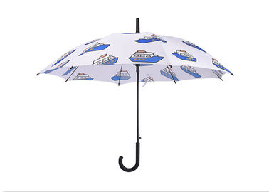 Parapluies du bâton des femmes de tissu de polyester/pongé, parapluie de golf de bâton de pluie