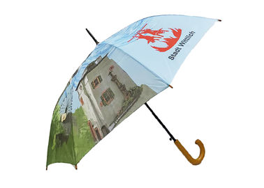 Auvent unique imprimé adapté aux besoins du client de poignée incurvé par parapluie ouvert de bâton d'automobile