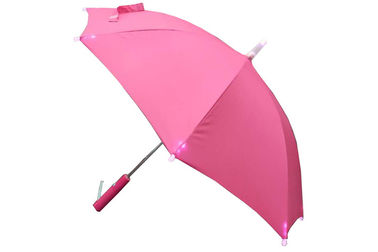 Utilisation ouverte adaptée aux besoins du client de manuel facile rose de parapluie de filles 19 pouces avec la LED sur des astuces