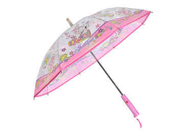 Utilisation ouverte adaptée aux besoins du client de manuel facile rose de parapluie de filles 19 pouces avec la LED sur des astuces