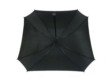 Parapluies promotionnels de golf de noir carré de forme avec le logo d'écran en soie de pongé
