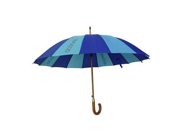 Parapluie en bois de bâton de forme de J, cadre protégeant du vent de poignée en bois de parapluie de Raines