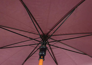 Fort extra durable en bois portatif de parapluie de poignée de Brown pour les vents lourds