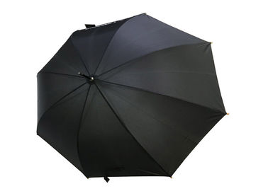 UV léger de J de bâton de poignée de parapluie de tissu en bois noir de polyester anti