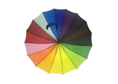 Un cadre plus fort en métal de 16 de nervures d'arc-en-ciel de couleur parapluies promotionnels de golf
