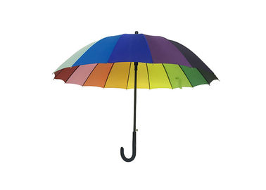 Un cadre plus fort en métal de 16 de nervures d'arc-en-ciel de couleur parapluies promotionnels de golf
