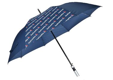 Double U nervure les parapluies promotionnels de cadeaux de cadre en métal, parapluie de style de golf