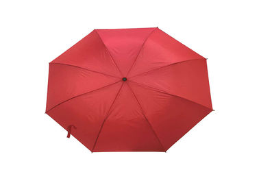 Parapluie pliable protégeant du vent rouge vigoureux fort de 27 pouces pour le temps venteux