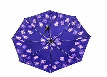 Parapluie parti de pli d'impression d'écran en soie, parapluie se pliant léger
