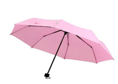 Cadre pliable de fibre de verre de parapluie de Madame Pink 3 d'axe en métal nervures de 21 pouces 8