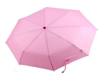 Cadre pliable de fibre de verre de parapluie de Madame Pink 3 d'axe en métal nervures de 21 pouces 8