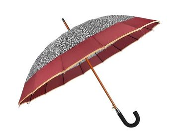 Les parapluies promotionnels faits sur commande automatiques 16 nervure 25 pouces d'axe en bois