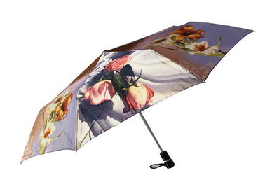 Le parapluie compact de Rainmate, coutume de parapluie de Sun de voyage imprime le tissu de satin