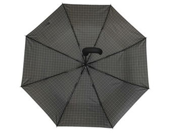 Tissu d'impression de contrôle de poignée incurvé par parapluie automatique de voyage d'OEM de luxe d'hommes