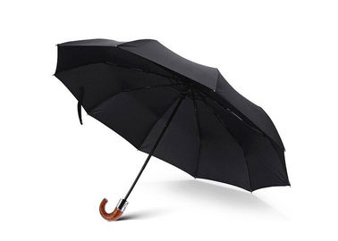 Parapluie noir de bâton, mini parapluie pour le tissu réutilisé par RPET environnemental de voyage