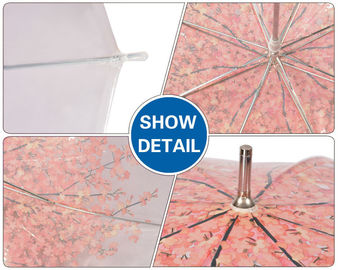 Poignée de crochet colorée par plastique transparent compact extérieur de parapluie de pluie