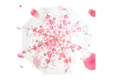 Parapluie transparent de rose à la mode de dames, grand parapluie clair de dôme