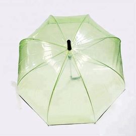 Parapluie en forme de dôme clair vert de POE, parapluie compact de bulle avec l'équilibre noir
