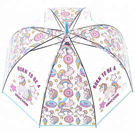 Parapluie transparent de licorne de style de dôme de cadeau, parapluie en plastique clair de bulle