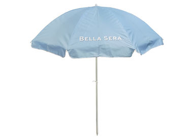 La publicité de l'impression faite sur commande UV protégeant du vent de taille standard de parapluie de plage