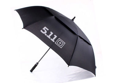 Promotion noire parapluie de golf exhalé 30 par pouces, grand parapluie de golf protégeant du vent