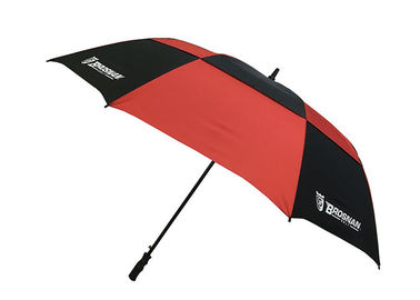 Poignée en plastique de double d'auvent de golf de parapluies poignée résistante protégeant du vent rouge noire de vent