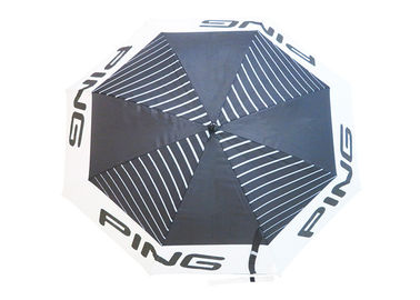 Cadre léger de fibre de verre de parapluies protégeant du vent blancs noirs du golf des hommes