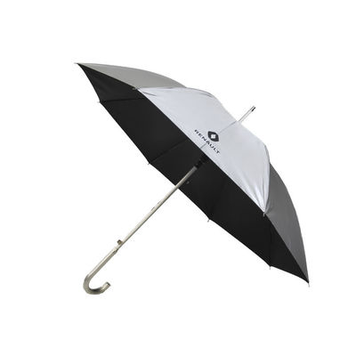 Pongé en plastique Logo Golf Umbrellas fait sur commande de polyester de poignée