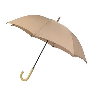 U de vente chaud nervure la poignée en bois de parapluie classique d'axe en métal