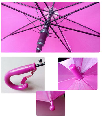 Poignée en plastique Mini Umbrella For Kids protégeant du vent de crochet de GV