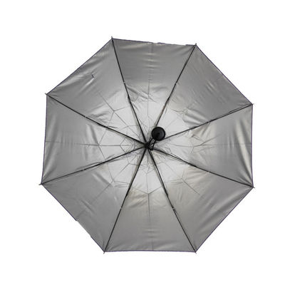 Parapluie pliable de manuel du diamètre 98cm 2 ouverts enduits argentés
