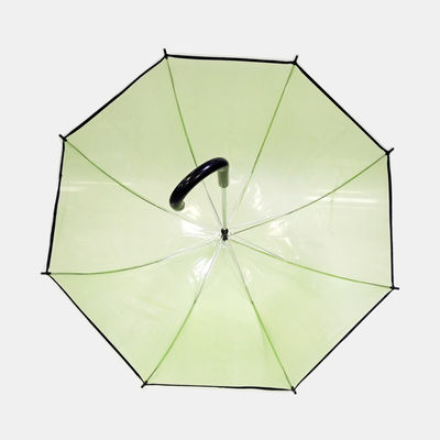 Parapluie transparent droit de dôme de POE avec la poignée de forme de J