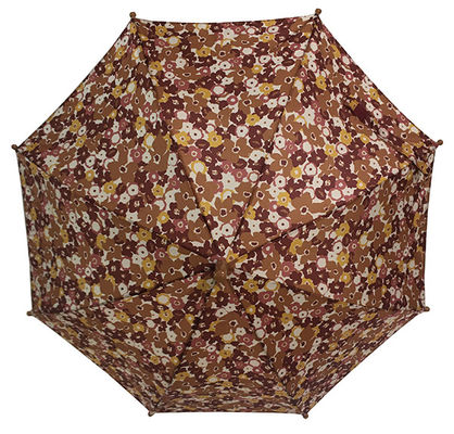 Enfants roses d'impression florale d'axe d'acier au chrome les beaux rendent le parapluie compact