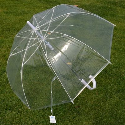 Parapluie transparent de pluie de J de la poignée 8mm d'axe imperméable en métal