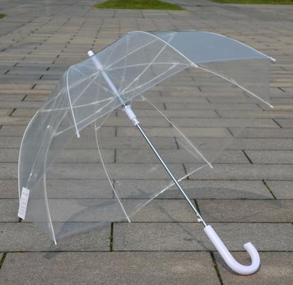 Parapluie transparent de pluie de J de la poignée 8mm d'axe imperméable en métal