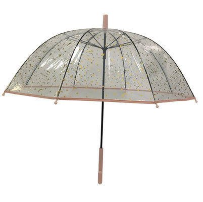 Parapluie automatique transparent de dôme clair promotionnel de POE pour la vente en gros