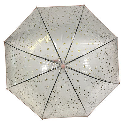 Parapluie automatique transparent de dôme clair promotionnel de POE pour la vente en gros