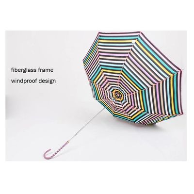 Parapluie imperméable 27&quot; de golf de contrat de pongé de rayure colorée *8K