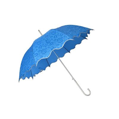 Parapluie droit d'axe en aluminium de tissu de jacquard de pongé d'UPF