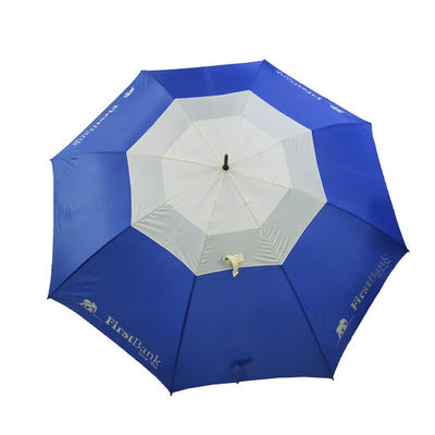 Le pongé 190T de 68 pouces a stigmatisé des parapluies de golf avec l'axe de fibre de verre