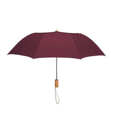 Parapluie en bois de pliage d'individu de tissu de pongé de poignée