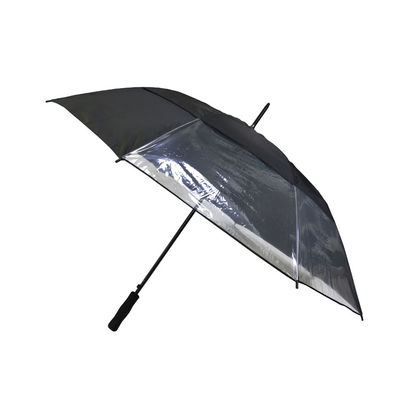 Parapluies protégeant du vent ouverts automatiques de golf du pongé 190T avec le panneau transparent