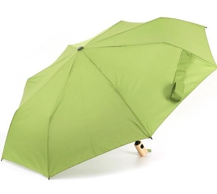 21&quot; parapluie pliable automatique de poignée de x8k de doubles nervures en bambou de fibre de verre